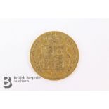 1859 Gold Shield Back Half Sovereign