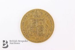 1859 Gold Shield Back Half Sovereign