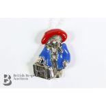 Silver and Enamel Paddington Bear Pendant