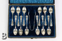 Set of Silver Coffee Spoons and Sugar Nips