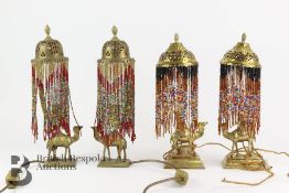 Set of Brass Damascus Lamps