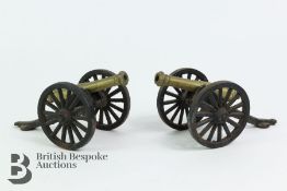 Pair of Cast Iron and Brass Desk Canon
