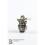 Silver Owl-Shaped Pendant