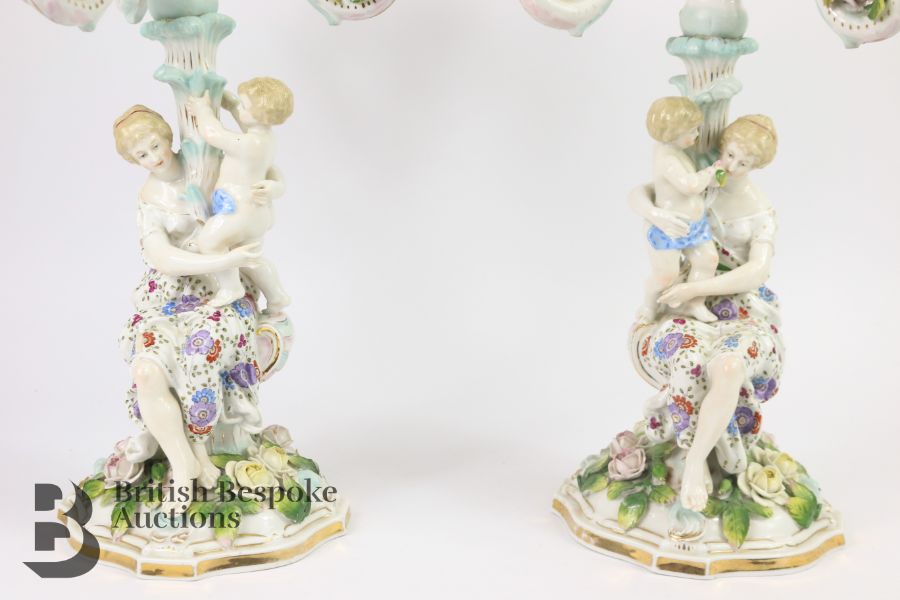 Pair of Continental Three Branch Candelabra - Image 4 of 20