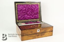 Victorian Walnut Sewing Box