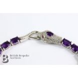 Silver and Amethyst Bracelet