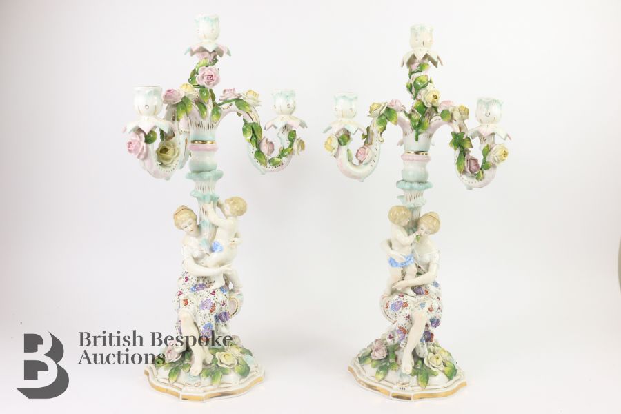 Pair of Continental Three Branch Candelabra - Image 2 of 20