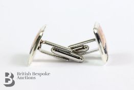 Pair of Silver and Enamel Pin-up Girl Cufflinks