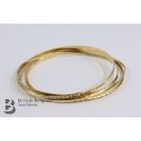 Five 9ct Gold Bangles