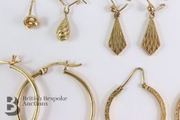 Pair of 14ct Gold Hoop Earrings