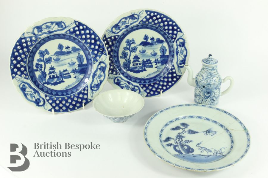 Pair of Chinese Blue and White Plates