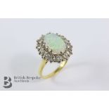 18ct Yellow Gold Opal and Diamond Ring