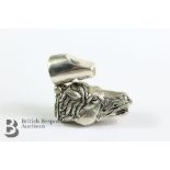 Silver plated Horsehead Whistle and Vesta Case