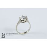 9ct White Gold Cubic Zircon Ring