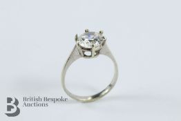 9ct White Gold Cubic Zircon Ring