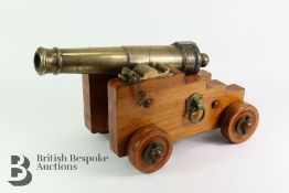 Antique Brass Signal Cannon