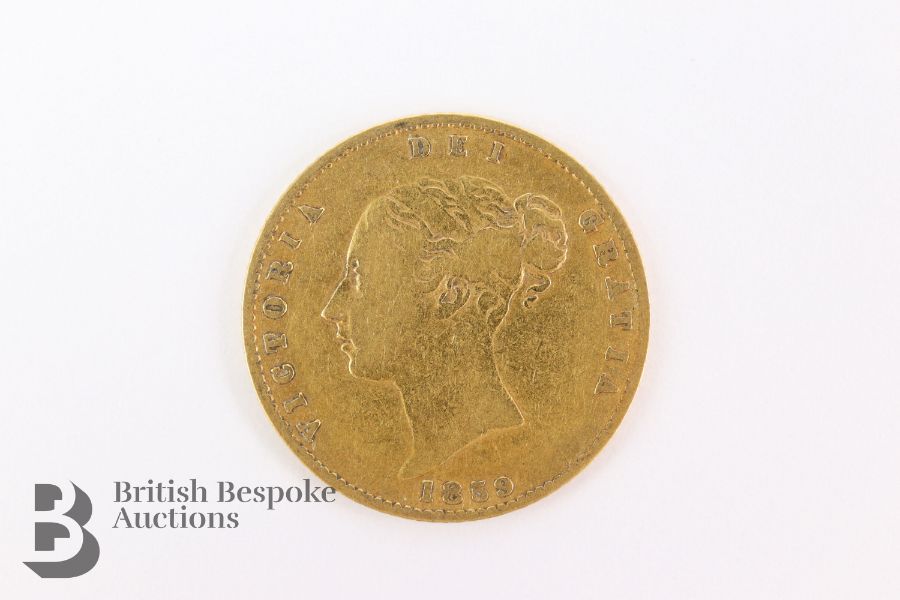 1859 Gold Shield Back Half Sovereign - Image 2 of 2