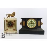 Ansonia Black Slate Mantel Clock