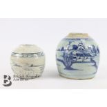 19th Century Japanese Blue and White Ginger Jars