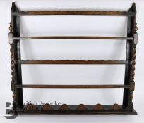 Reproduction Stained Oak Plate Rack