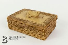 Wood Carved and Grass Woven Trinket Box
