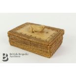 Wood Carved and Grass Woven Trinket Box