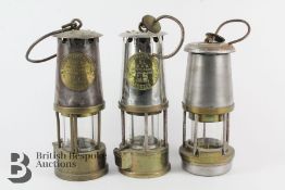 Three Vintage Miner's Lamps