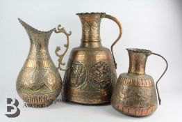 19th Century Large Copper Persian Pitcher