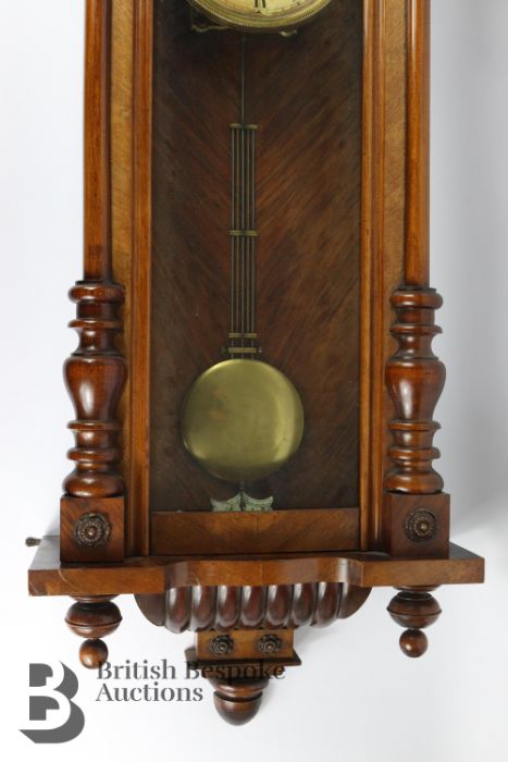 Walnut Cased Viennese Wall Clock - Image 4 of 4