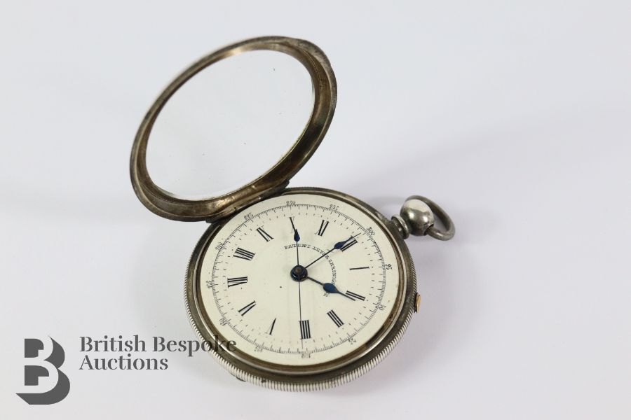 Silver Chronograph Pocket Watch - Image 3 of 6