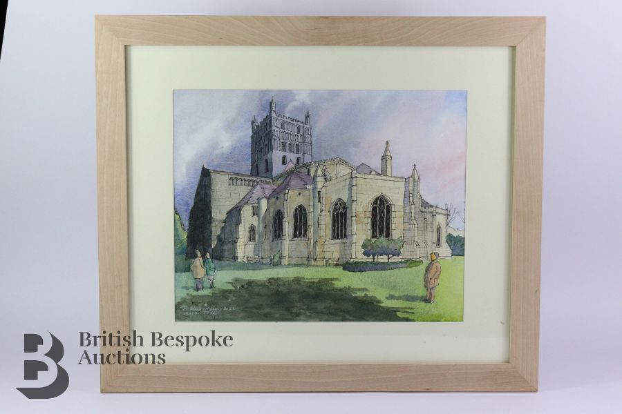 Tewkesbury Abbey - Martin Podd Watercolour *