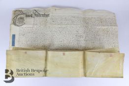 1728 Large Vellum Document relating to Anthony Claxon Master Brewer of Abingdon, Oxford