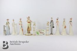 Ten Spanish Porcelain Figurines