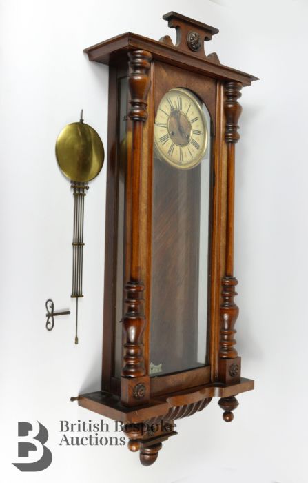 Walnut Cased Viennese Wall Clock - Image 2 of 4