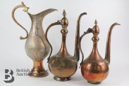 Late 19th Century Persian Copper Coffee Pots