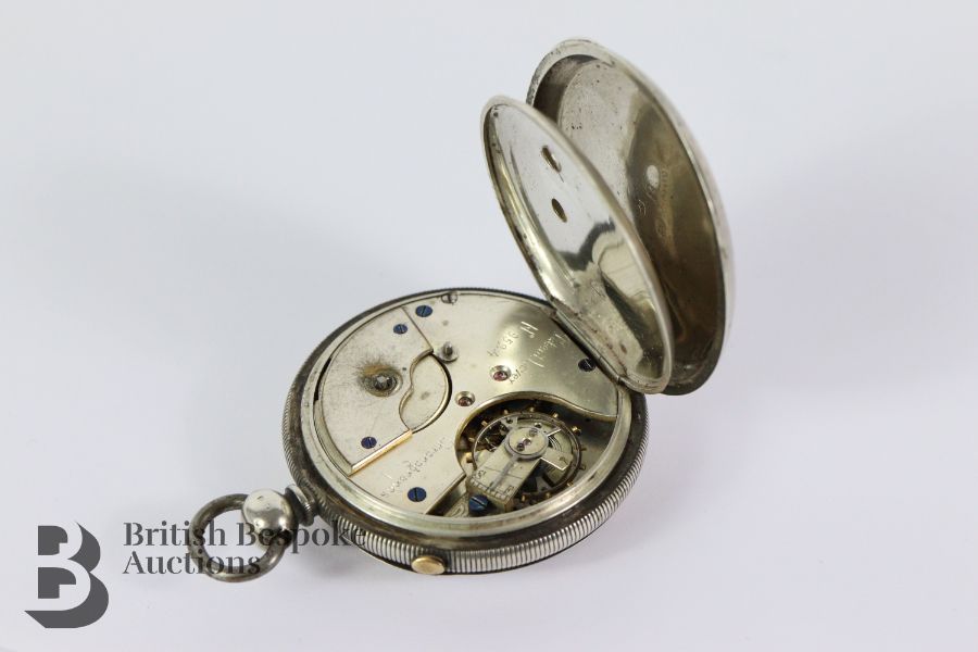 Silver Chronograph Pocket Watch - Image 4 of 6