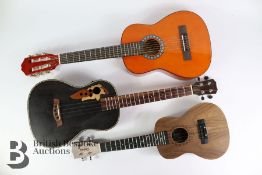 Two Ukuleles & Children's Guitar *