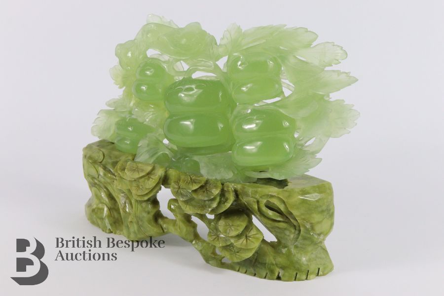 Chinese Bowenite Jade Carving of Flowering Gourd - Image 4 of 4