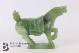 Jadeite Carving of a Rearing Horse