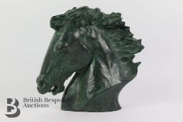 Composite Metal Sculpture of Horses Head *