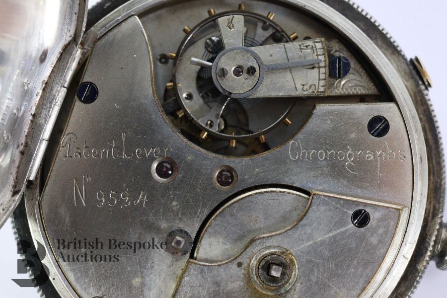 Silver Chronograph Pocket Watch - Image 5 of 6