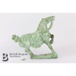 Chinese Jadeite Carving of a Rearing Horse