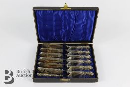 Boxed Set of Silver Plated Fish Knives and Forks