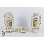 Pair of Porcelain Pillar Vases