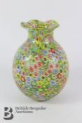 Italian Millefiori Glass Vase