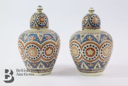Pair of Swiss Thoune Thun Pottery Ginger Jars