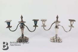 Pair of Silver Plated Candelabra