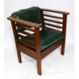 Edwardian Green Leather Metamorphic Chair