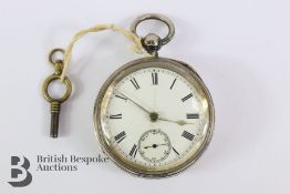 Silver Open Faced Pocket Watch