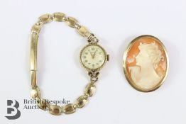 9ct Gold Shell Cameo